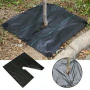 JeashCHAT Weed Barrier Fabric Tree Protector Mat 31x31 inch Square Fabric Cover for Landscaping Weed Control, Reusable Tree Mulch Ring, Black